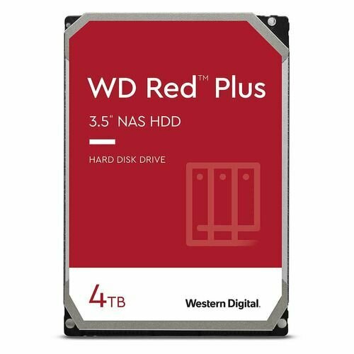 Жесткий диск WD Red Plus WD40EFPX, 4ТБ, HDD, SATA III, 3.5