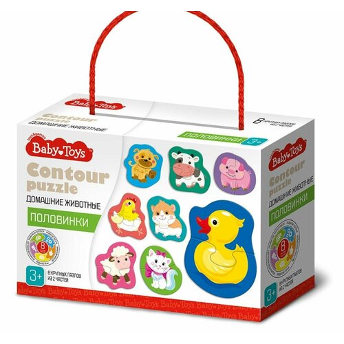 пазлы контурные baby toys половинки домашние животные 04120дк Пазлы контурные Домашние животные. Половинки