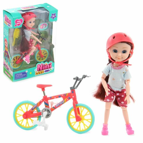 Кукла с велосипедом, Veld Co голова куклы для создания причесок с аксессуарами игрушка голова куклы кукла модель кукла для причесок