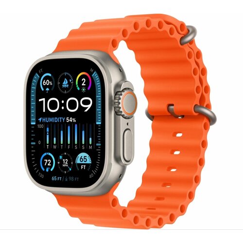 Умные часы Apple Watch Ultra 2 49 мм Titanium Case GPS Cellular Orange Ocean Band 96980₽