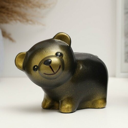 Копилка Мишка черный с золотом 11см 643₽