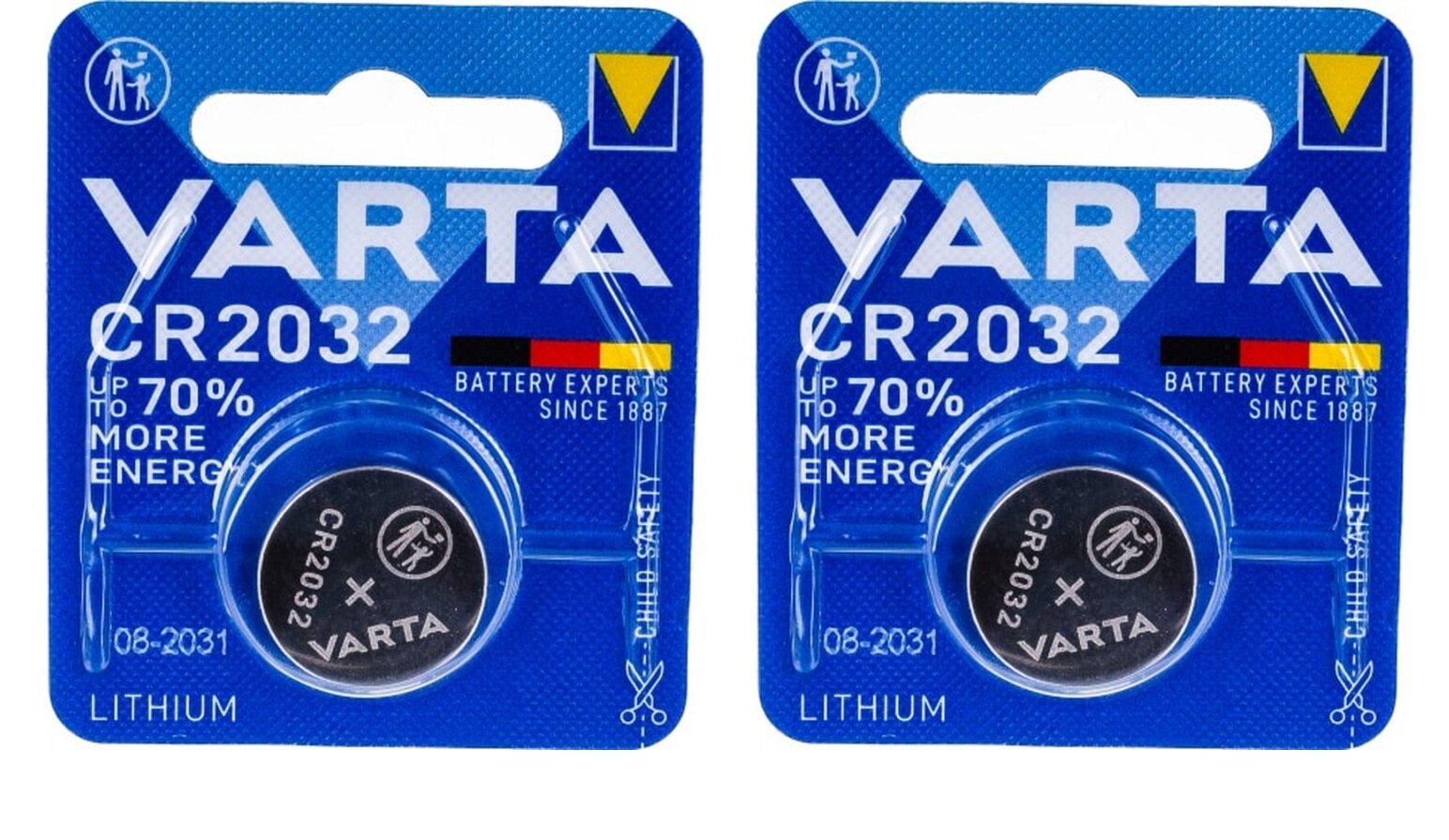 Батарейка Varta CR2032, 1 шт, 2 уп