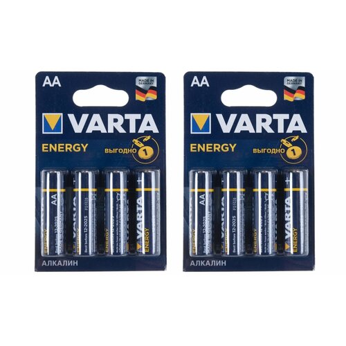 Батарейка Varta, Energy, AA, 4 шт, 2 уп батарейка eleven super aa lr6 алкалиновая 4 штуки в упаковке