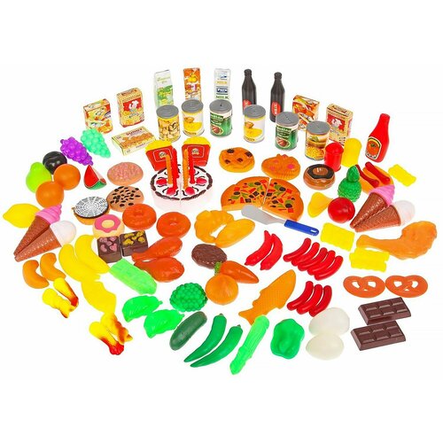 Детский игровой набор продуктов Всё что нужно, сюжетно-ролевая игра для юного повара, 130 предметов
