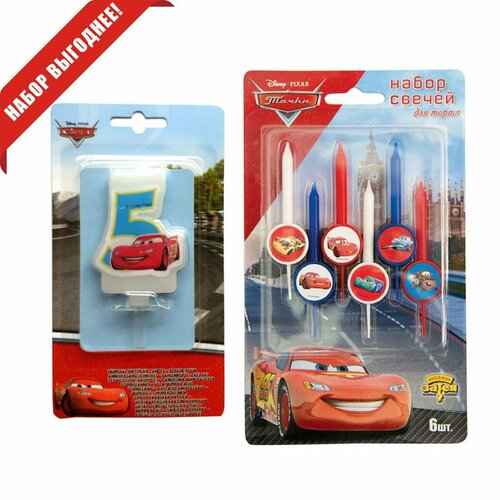 Свеча-цифра 5 для торта Тачки 761₽