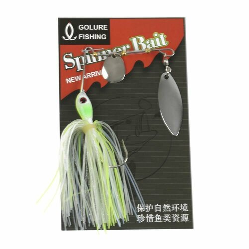 Блесна-спиннербейт Spinnerbait, 17 гр, с 2 лепестками, цвет 1# блесна tsurinoya 7 г 10 г 1 шт с латунной рыболовной блесной металлическая блесна для джига плавающая приманка спиннербейт