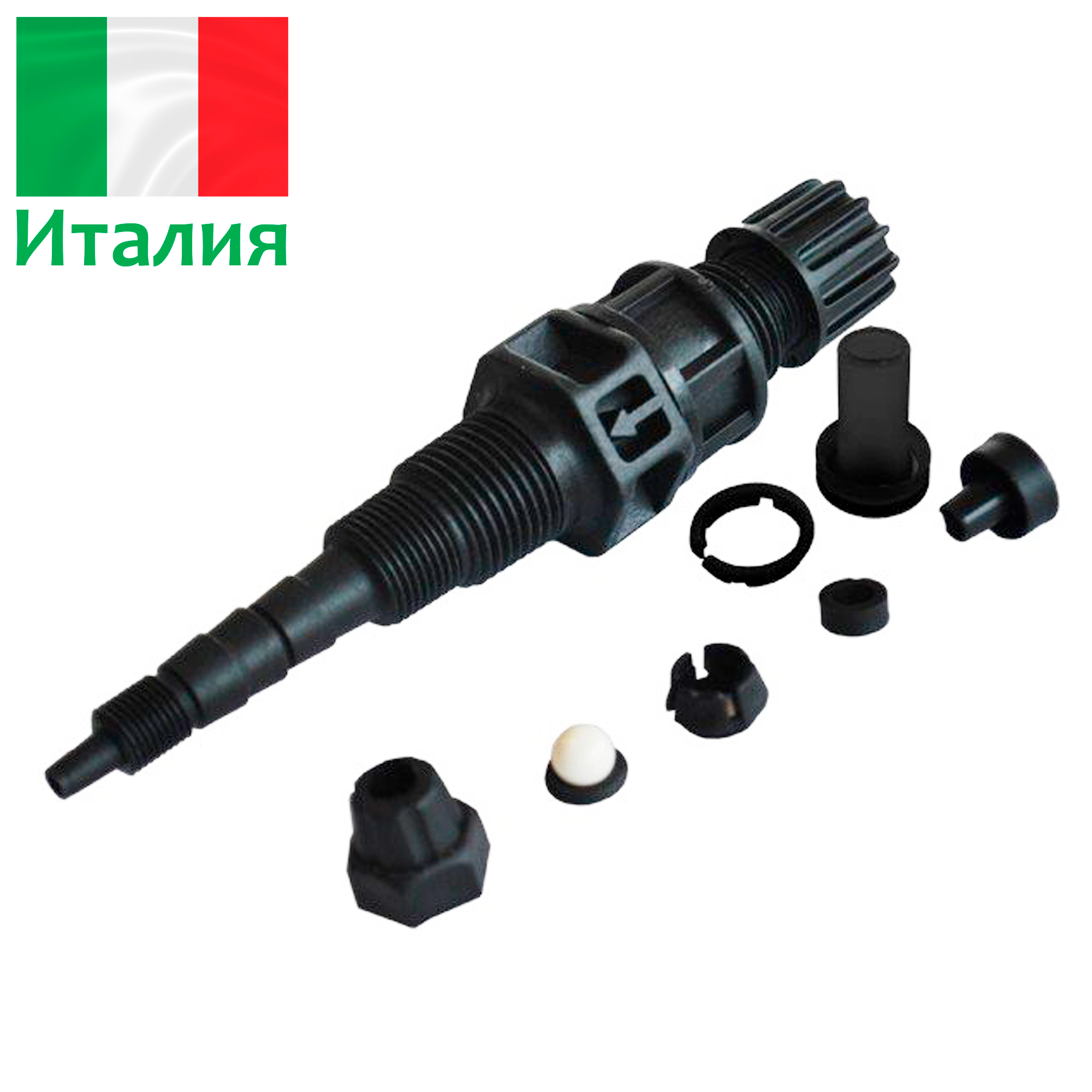 Клапан впрыска реагента шаровой для мембранных дозирующих насосов до 80 л/ч - для шлангов 4х6,6х8,10х14 мм - НР 3/8" или 1/2" - SVA0030002, Etatron, Италия