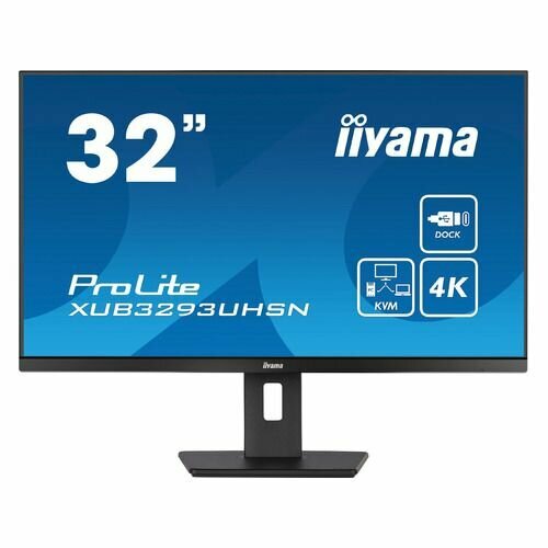 31.5" Монитор Iiyama XUB3293UHSN-B5, 3840x2160, IPS, 1хHDMI, 1хDP черный