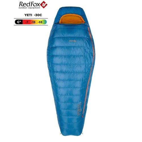 спальный мешок redfox yeti 20c regular синий оранж правый Спальный мешок RedFox Yeti -30C reg left