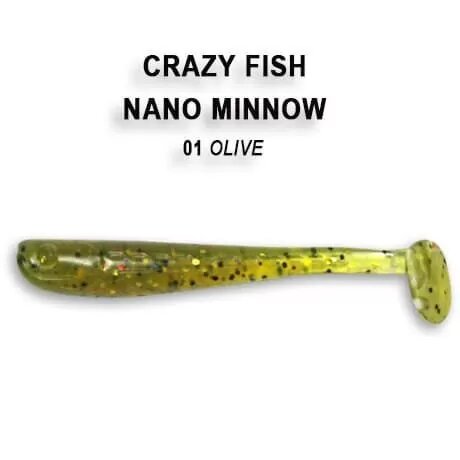 Силиконовая приманка мягкая съедобная Crazy Fish Nano Minnow 1.6" 40.64 мм 6-40-1-6 8 шт.