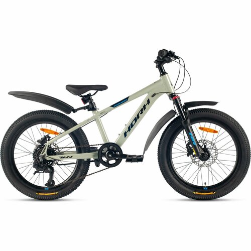 Велосипед детский горный Horh Rohan Rhd 21 20 2024 с алюминиевой рамой 8 скоростей дисковые гидравлические тормоза для детей 6-8 лет цвет серыйчерныйсиний рост 120-135 см 39888₽