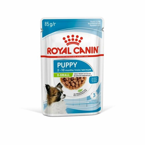 Royal Canin X-Small Puppy, влажный корм для щенков миниатюрных пород, 85гр влажный корм для щенков award pate puppy veal