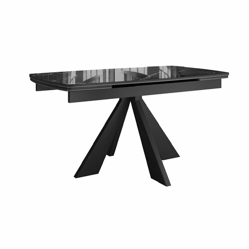 Стол DikLine SFU140 стекло black мрамор глянец/подстолье black/опоры black