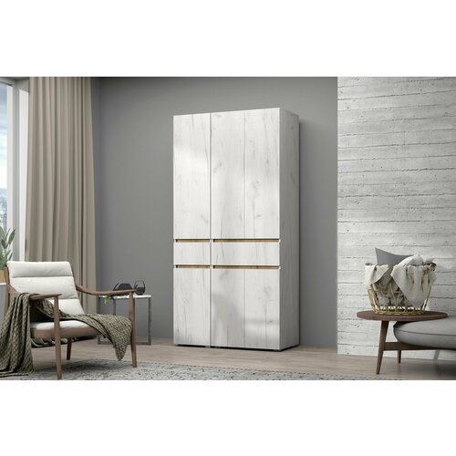 Шкаф 3-х дверный Лиана МС Дуб Крафт БелыйДуб Крафт Золотой 23820₽