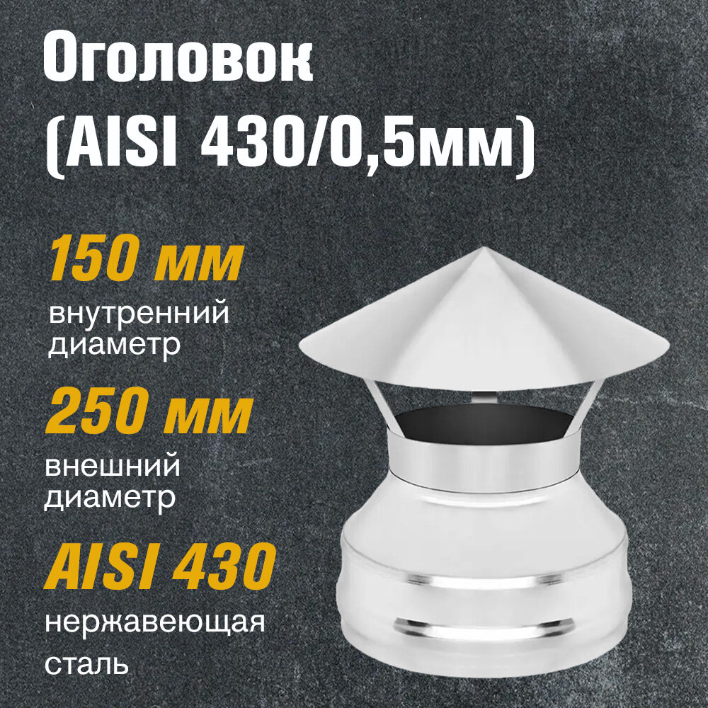 Оголовок из нержавеющей стали (AISI 430/0,5мм) (150x250)