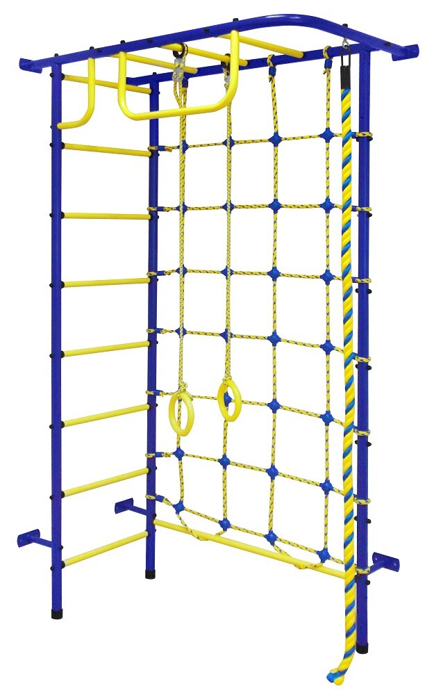 Детский спортивный комплекс для дома Пионер - 8М синий/желтый