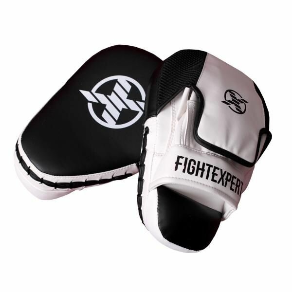 Лапы боксерские тренерские, изогнутые Fight Expert Function - White (Пара)