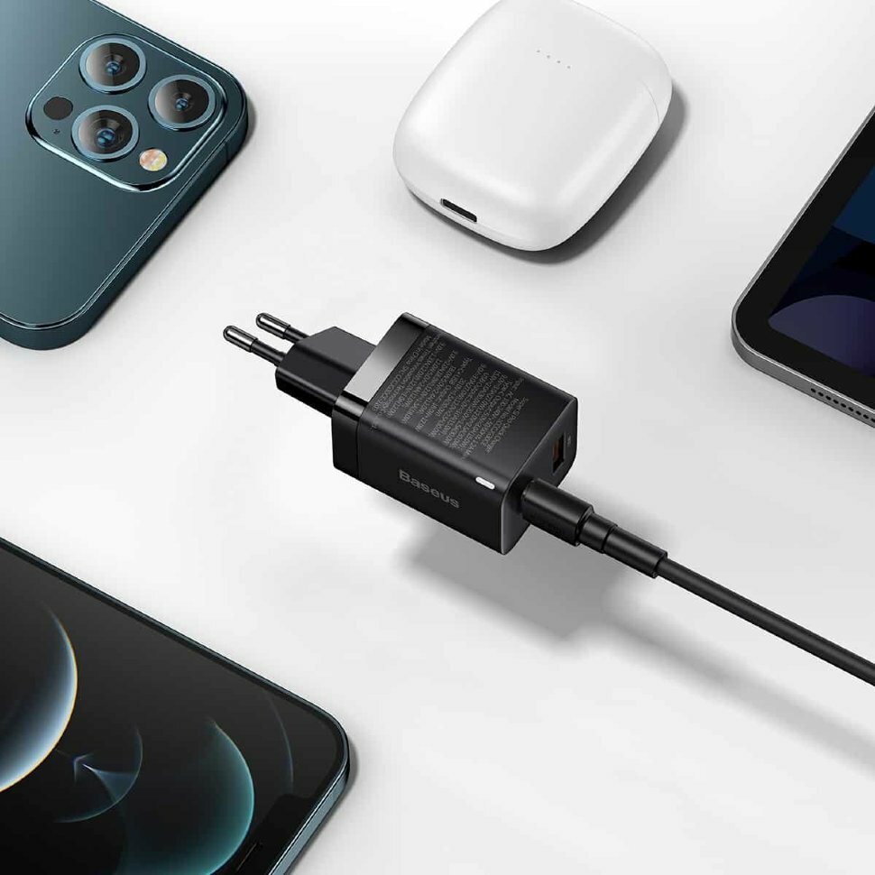 Сетевой адаптер Baseus Super Si Pro 30W Чёрный CCSUPP-E01 — фото 1