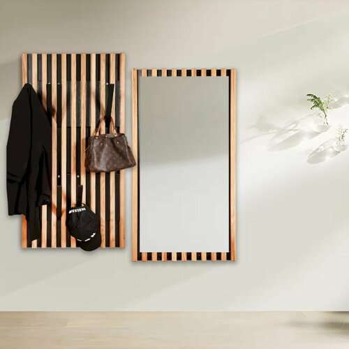 Вешалка деревянная Пиафорте Нигелла Пиафорте Нигелла 1196х631 мм со складными крючками 20 шт Вешалка для одежды настенная деревянная из массива дикого дуба и ДСП в прихожую черный 16700₽