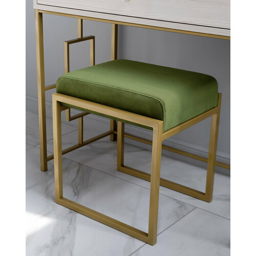 Пуф зеленый на золотом каркасе Johny Wood