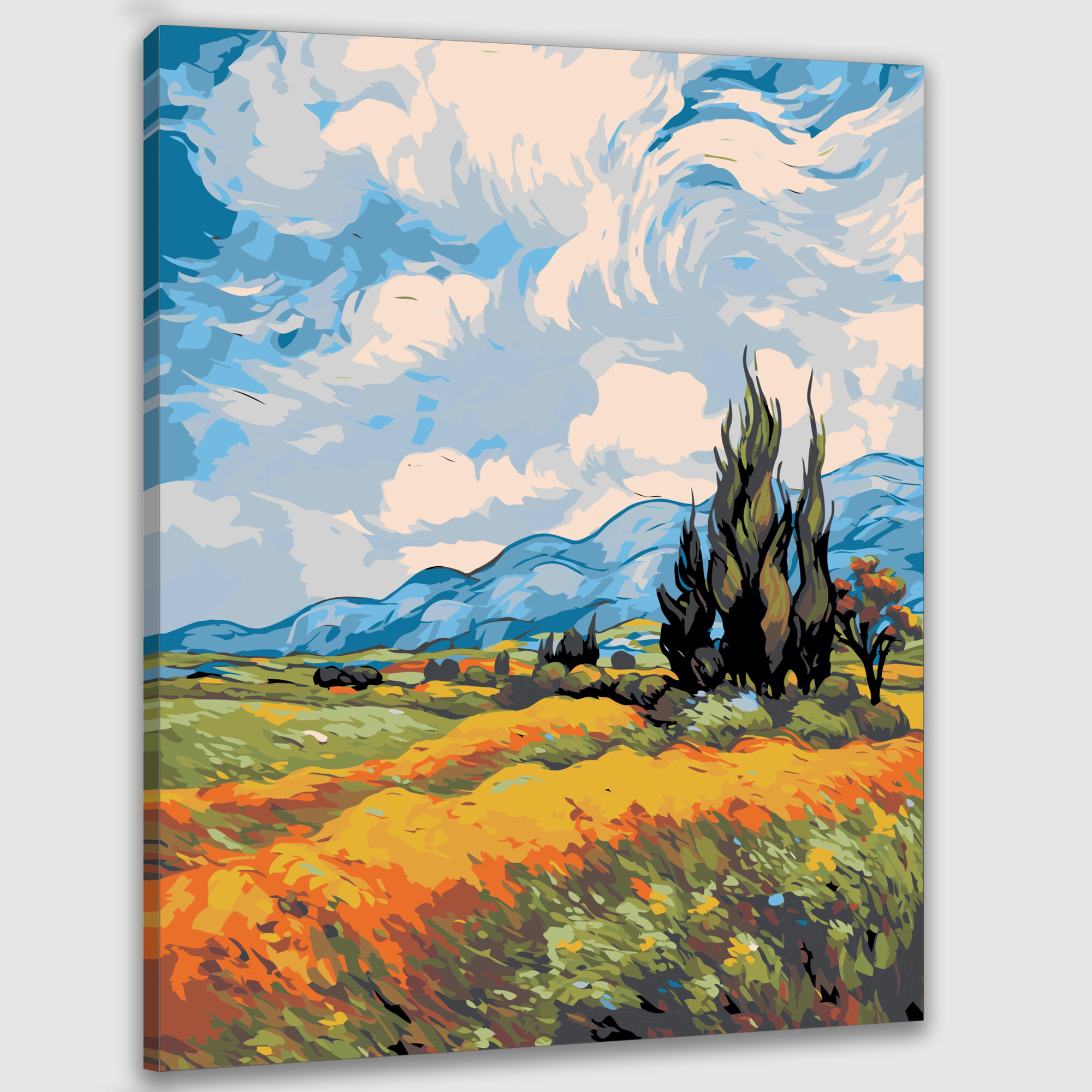 Картина по номерам 50х40 "Пейзаж ван Гога: картина, захватывающая дух"