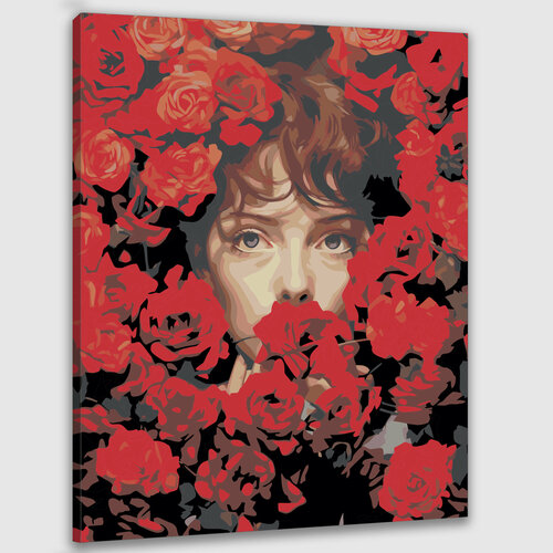 Картина по номерам 50х40 Девушка в розах картина по номерам сон в розах 40x50 см