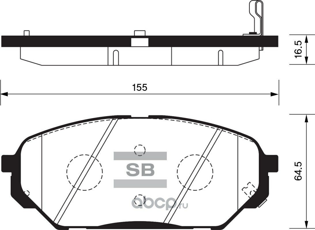 Колодки передние hyundai ix55 08-> sangsin brake sp1203