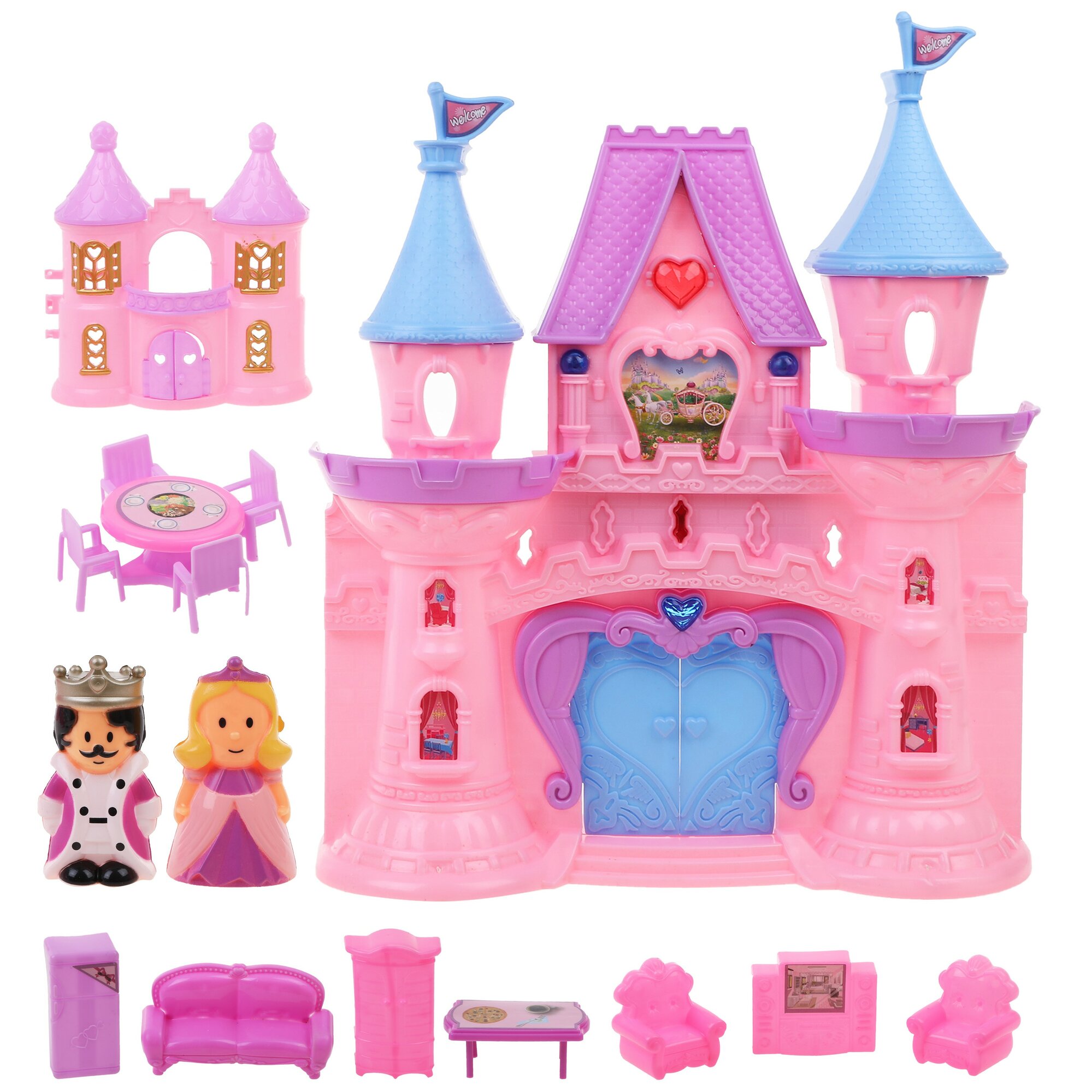 Дом для куклы Замок принцессы, свет, звук