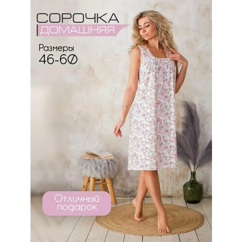 фото Сорочка ивановский текстиль, размер 48, розовый
