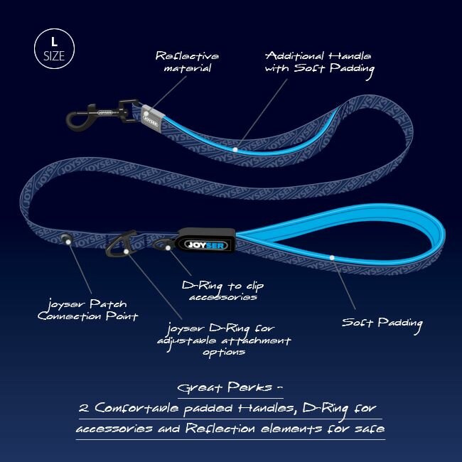 Joyser поводок Walk Base Leash (L, Голубой) - фото №3