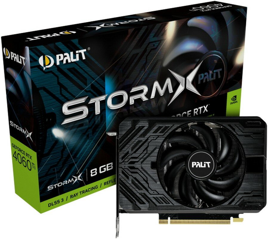 Видеокарта Palit RTX4060Ti StormX 8GB GDDR6 128-bit DPx3 HDMI 1FAN RTL