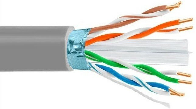 5bites Кабель FS6575-100A витая пара FTP / SOLID / 6CAT / 23AWG / CCA / PVC / 100M