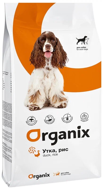 Сухой корм для собак ORGANIX при избыточном весе, утка, с рисом 1 уп. х 1 шт. х 2.5 кг