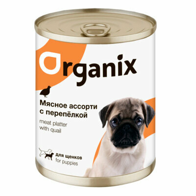 Organix консервы Консервы для щенков Мясное ассорти с перепёлкой 22ел16 44124, 0,4 кг