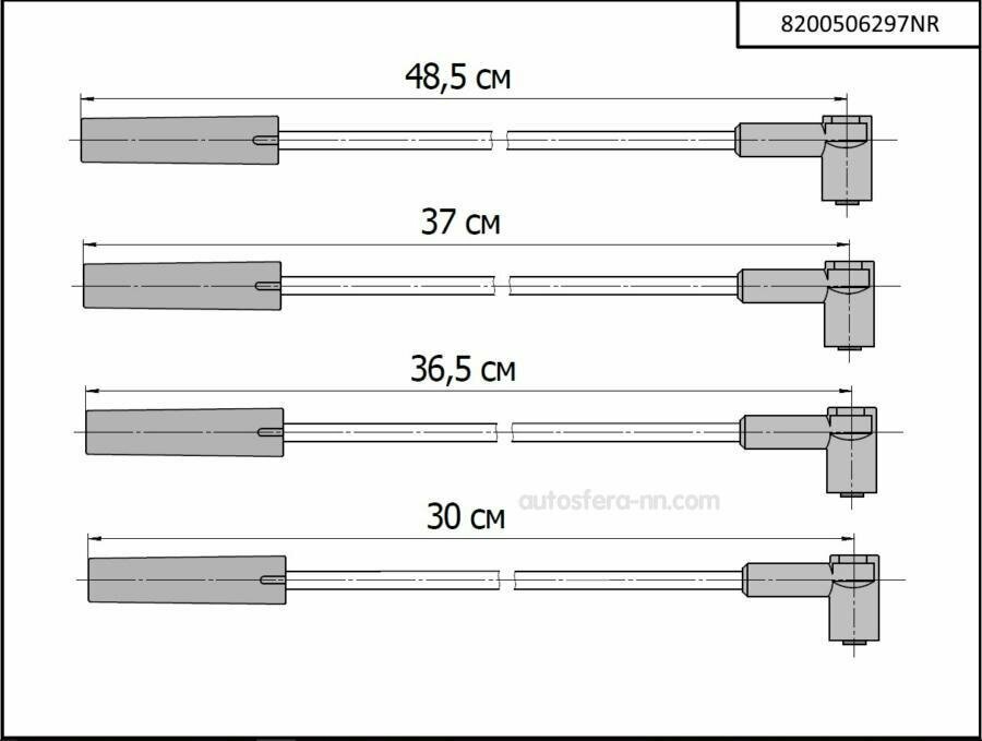 NRG 8200506297NR Провода высоковольтные для а/м Lada Largus 8-клап. NRG (комплект)