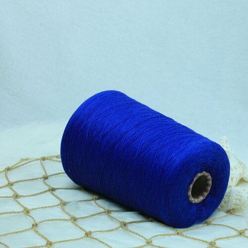 Пряжа на бобинах хлопок Индонезия , цвет синий, вес 480г