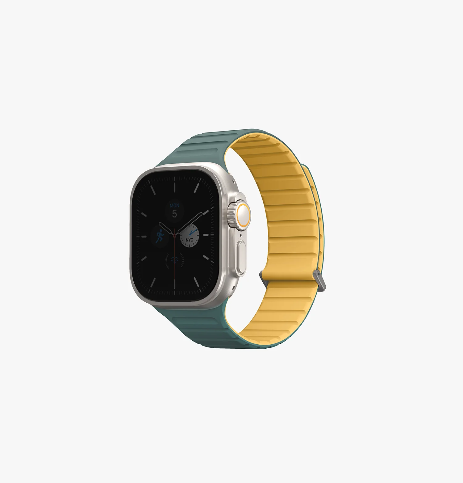 Ремешок Uniq Revix Evo для Apple Watch 49/45/44/42 мм, цвет зеленый/желтый (VIRIDIAN GREEN/BURNT YELLOW)