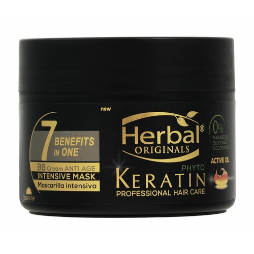 HERBAL Маска для волос интенсивная фито-кератин комплекс 7 аминокслот антивозрастное действие 300 мл 1843₽