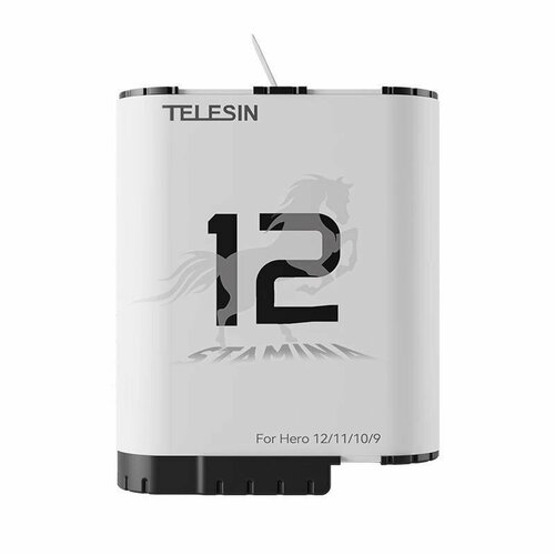 Аккумулятор TELESIN для GoPro Hero 12,11,10,9 / STAMINA 1720 mAh аккумулятор gopro hero 9 hero 10 1750 mah telesin gp btr 901 b