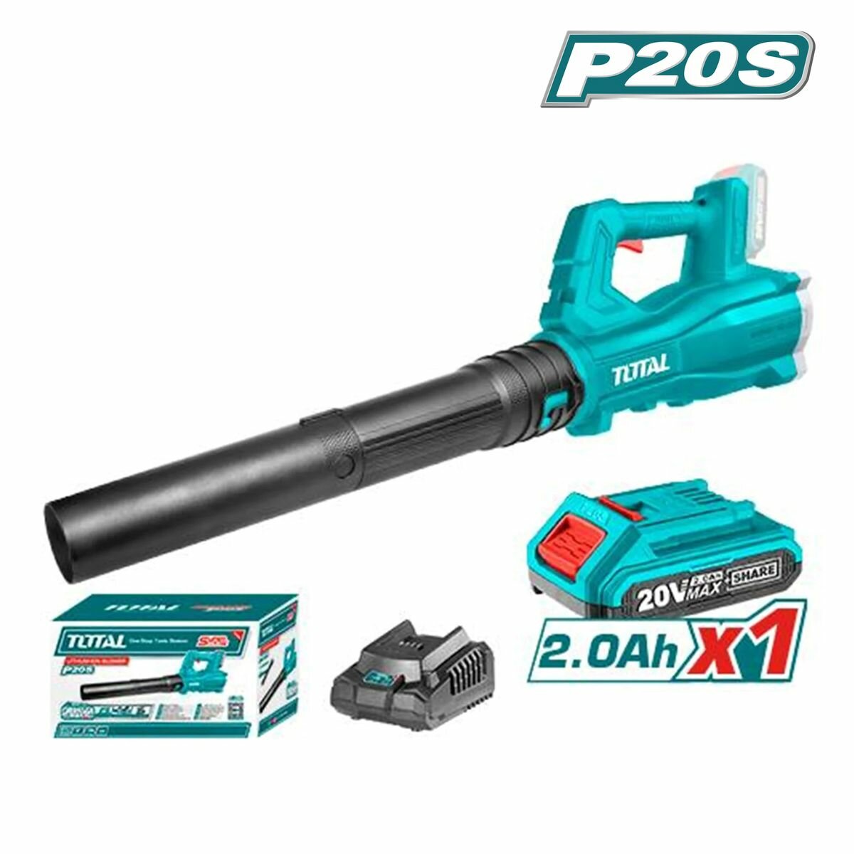 фото TABLI203235 Аккумуляторная воздуходувка Li-ion 20V, макс объем воздуха: 8,5 м3/мин (1 АКБ и ЗУ) TOTAL