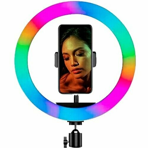 Лампа кольцевая цветная LJJ-30 RGB LED с пультом на проводе 30см в коробке 136700₽