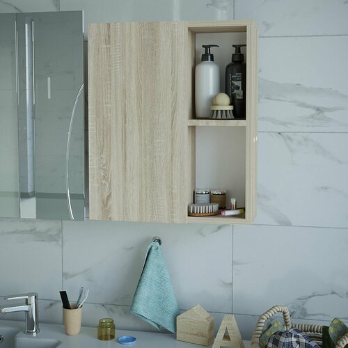 Шкаф навесной с полками 50 см Дуб сонома для ванной и туалета Уклад