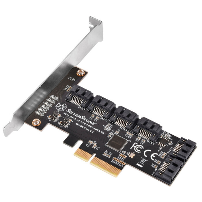 Контроллер Silverstone G46ECS060000010 6 Ports SATA Gen3 (6Gbps) Non-RAID PCI Express Gen3 x2 card