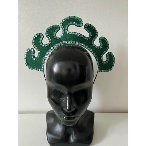 Кокошник зеленый из фетра