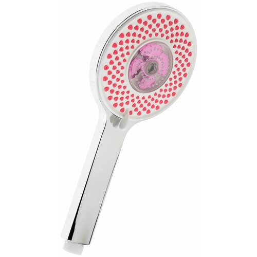 Лейка для душа d120 мм 3 режима вентилятор розовые форсунки сердечки 670₽