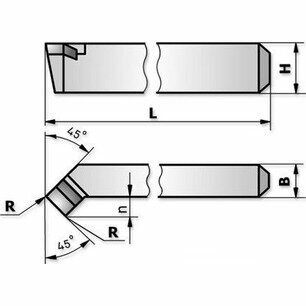 фото ХИЗ 170810-Т15К6 Резец проходной отогнутый 16х12х120 Т15К6