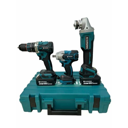 Набор аккумуляторный 3в1: Ушм, Шуруповерт, Гайковерт