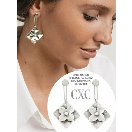 Серьги CXC, серебристый