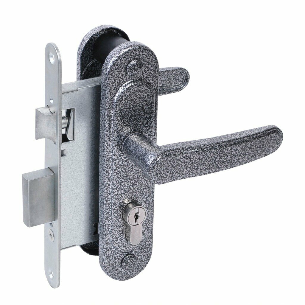 Замок врезной Абсолют ЗВ4-3/03 БП-00013520 ручка в комплекте цилиндровый серебро-антик