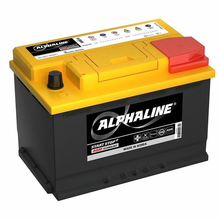 Аккумулятор ALPHALINE AGM 70R (12В 70Ач 760А 276х175х190мм) обр.пол.